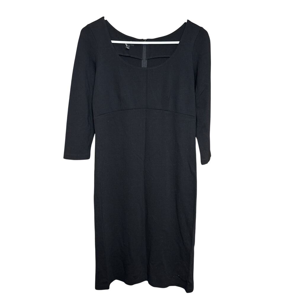 Talbots Women’s Black Classic Three Quarter Sleeve Midi Dress Size 2